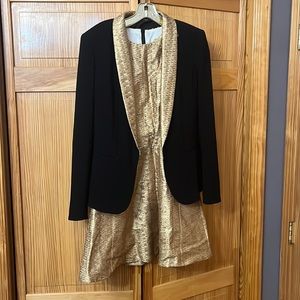 Rag and Bone gold dress with matching blazer -size 2